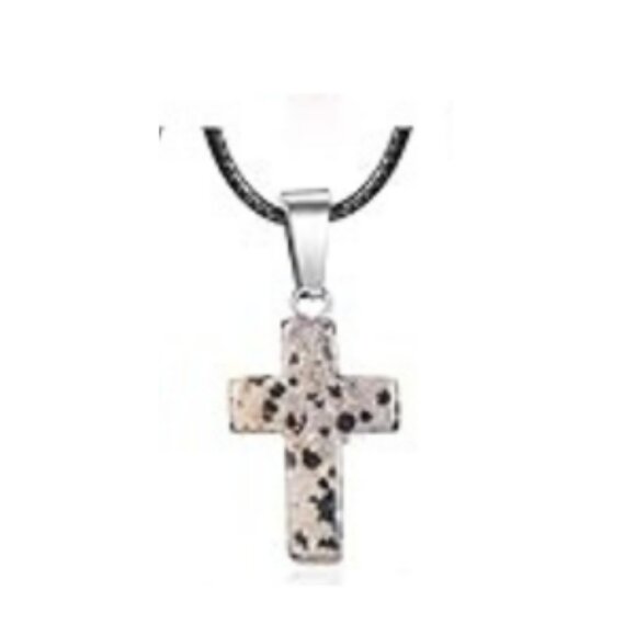 Cross Gemstone Pendant Charms Cross Quartz Crystal Charms for Necklace Earrings - Picture 1 of 1